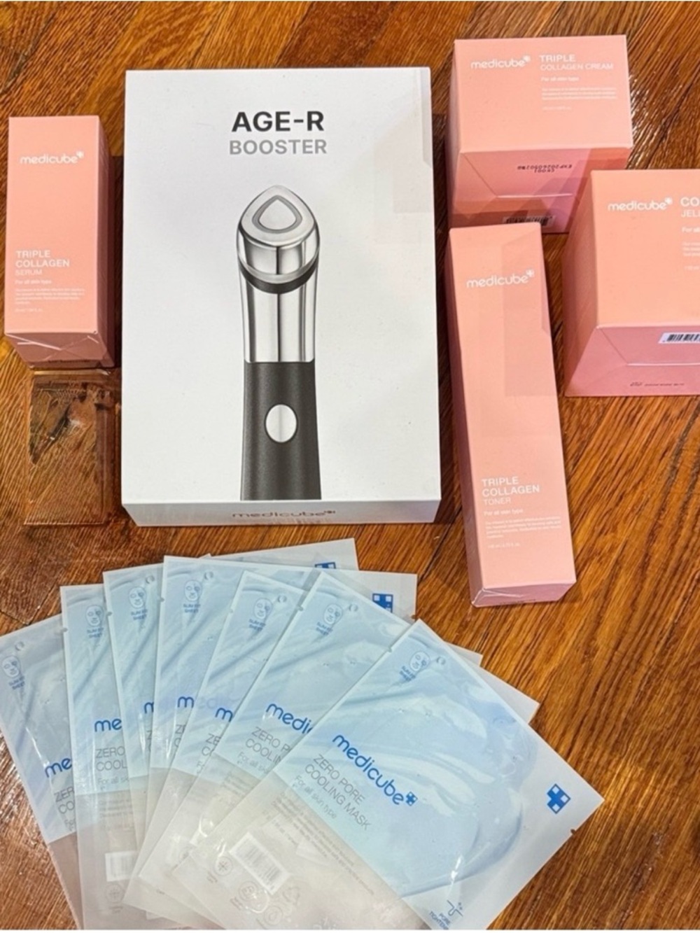 Medicube Age-R Booster Skincare Set in Pink & White
